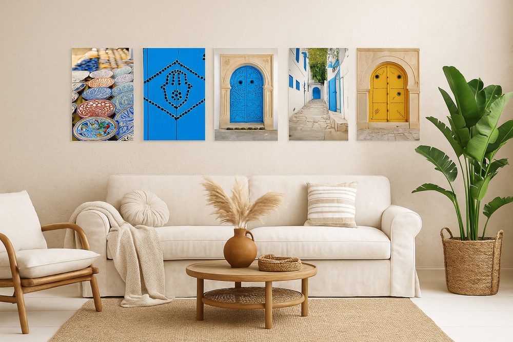 Sidibousaid White Livingroom – photographie d'art mise en situation, Kiko Art Photography by Valérie Zarka